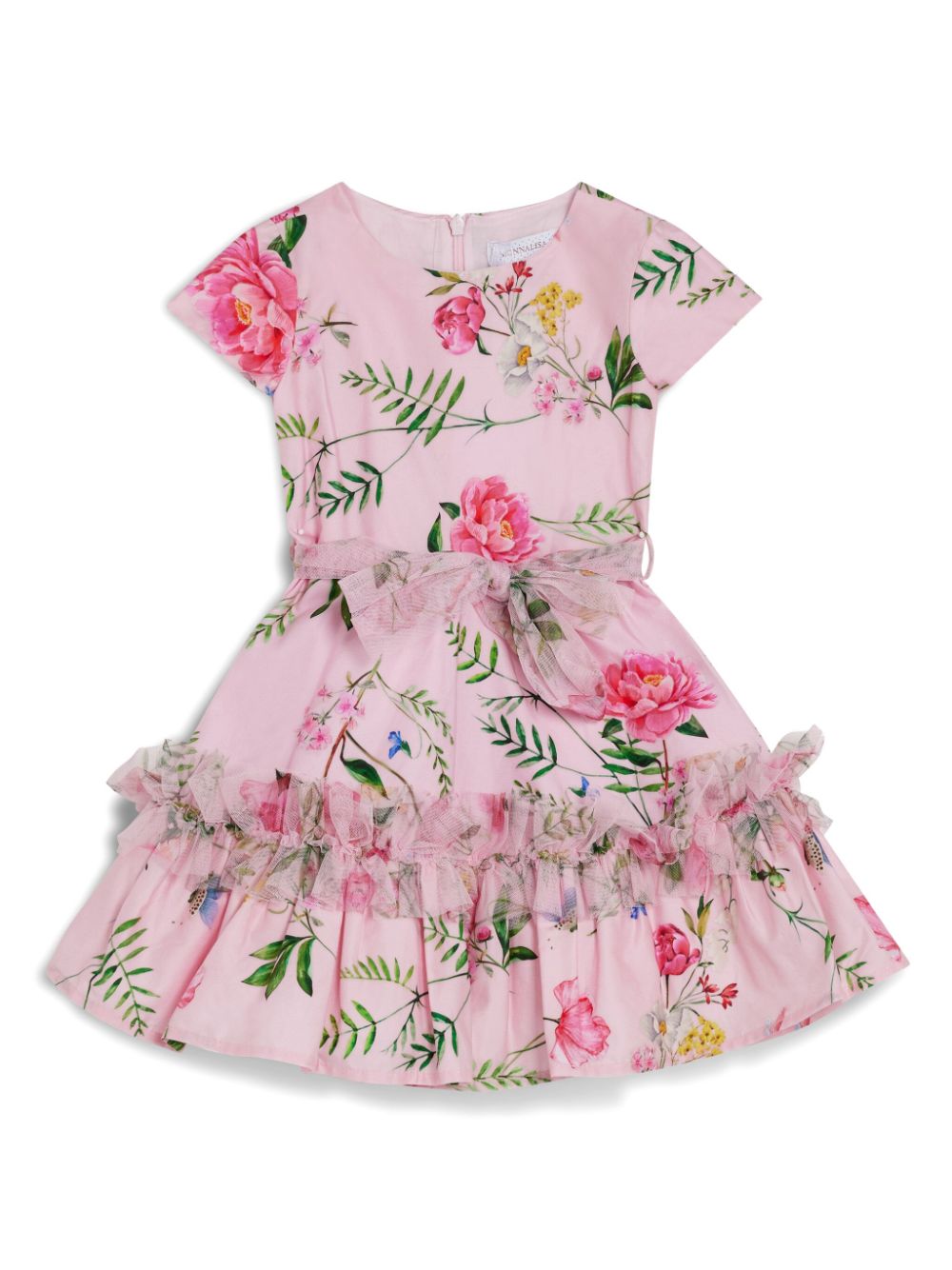 Monnalisa Ausgestelltes Kleid mit Blumen-Print - Rosa von Monnalisa