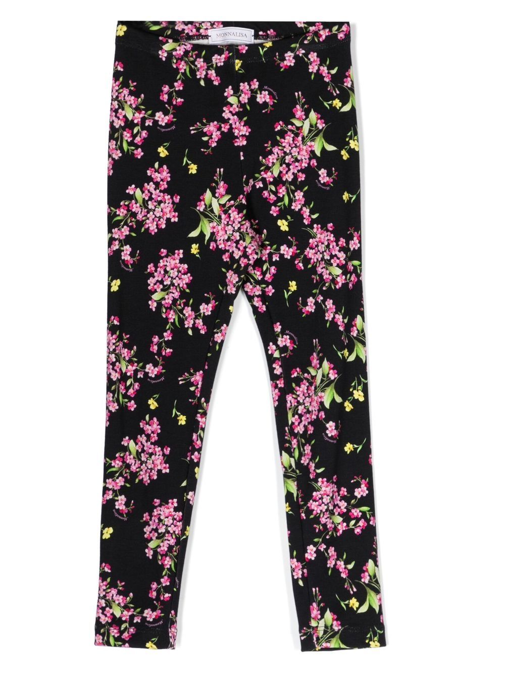 Monnalisa Leggings mit Blumen-Print - Schwarz von Monnalisa