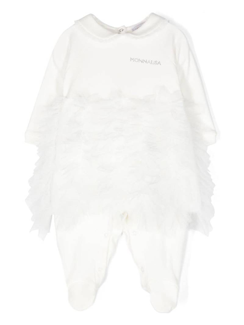 Monnalisa Pyjama mit Tülldetail - Weiß von Monnalisa
