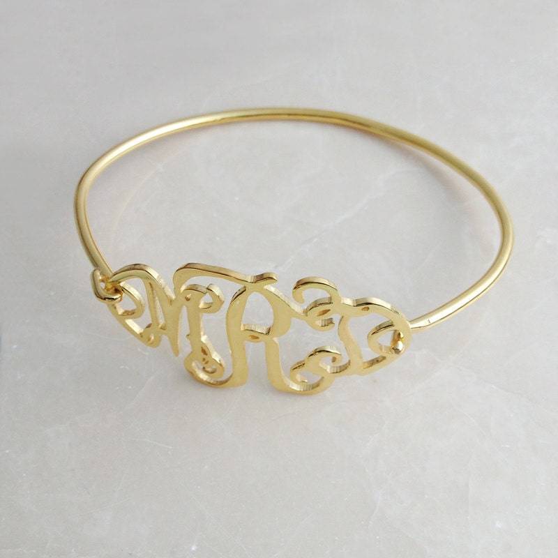 3 Initial Armband Silber, Monogramm Armband, 1, 5 "Benutzerdefinierte Personalisieren Namen Beste Weihnachtsgeschenk, Geschenk Für Sie von MonogramNecklace2014