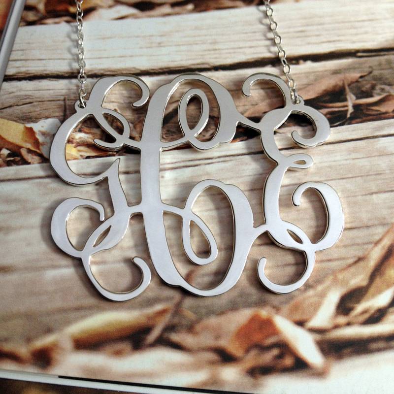 3 Initial Monogramm Halskette, Personalisierte Rose Gold Überzogene Namensschild Halskette Brief Schmuck Beste Geschenk von MonogramNecklace2014