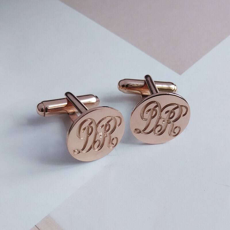 Bräutigam Hochzeit Manschettenknöpfe, Rosegold Manschettenknöpfe Mit Monogramm, Geschenk Für Vatertag, Monogramm von MonogramNecklace2014