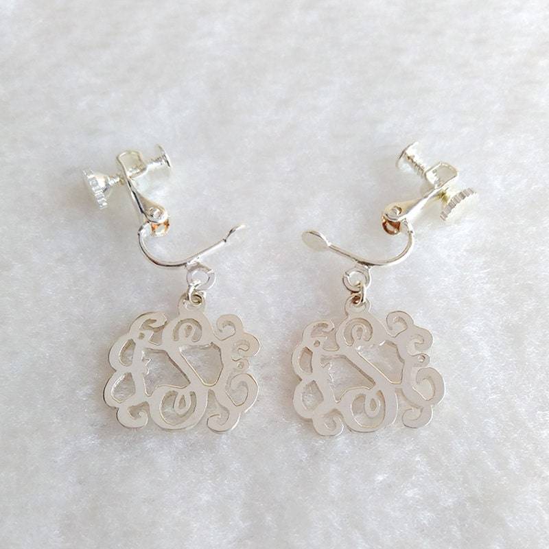 Clip Auf Ohrringe, Personalisieren Ohrring, Sterling Silber Monogramm Alle Ursprünglichen Ohrringe 0, 6 "Zoll von MonogramNecklace2014