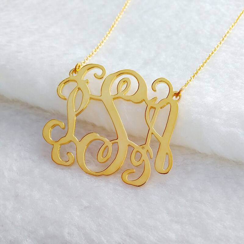 Gold Monogramm Halskette, Personalisierte Initial Namensschild Buchstabe Brautjungfern Geschenk Gold Monogramm Halskette, Personalisierte Initial Namensschild Buchstabe Brautjungfern Geschenk von MonogramNecklace2014