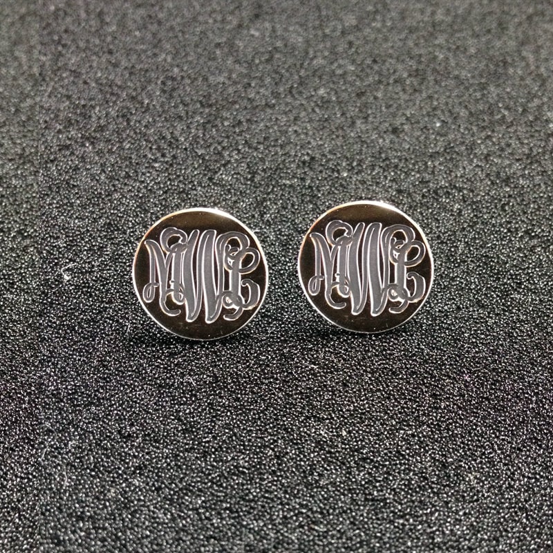 Monogramm Ohrringe Aus Sterlingsilber-Personalisieren Alle Ursprünglichen 0, 6 "Zoll% 100 Handarbeit von MonogramNecklace2014