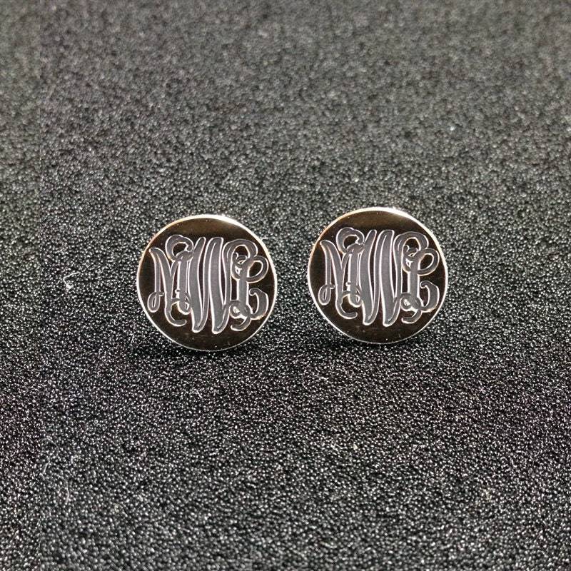 Monogramm Ohrringe Aus Sterlingsilber-Personalisieren Alle Ursprünglichen 0, 6 "Zoll% 100 Handarbeit von MonogramNecklace2014