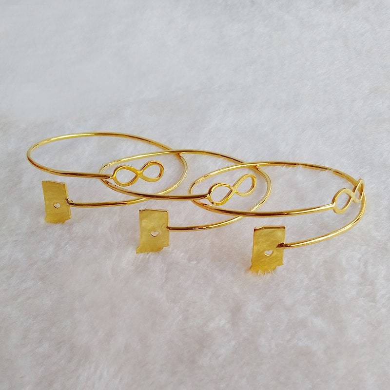 staaten Und Unendlichkeit Armband, Personalisierte Zustand Drei Armreif Weihnachtsgeschenk von MonogramNecklace2014