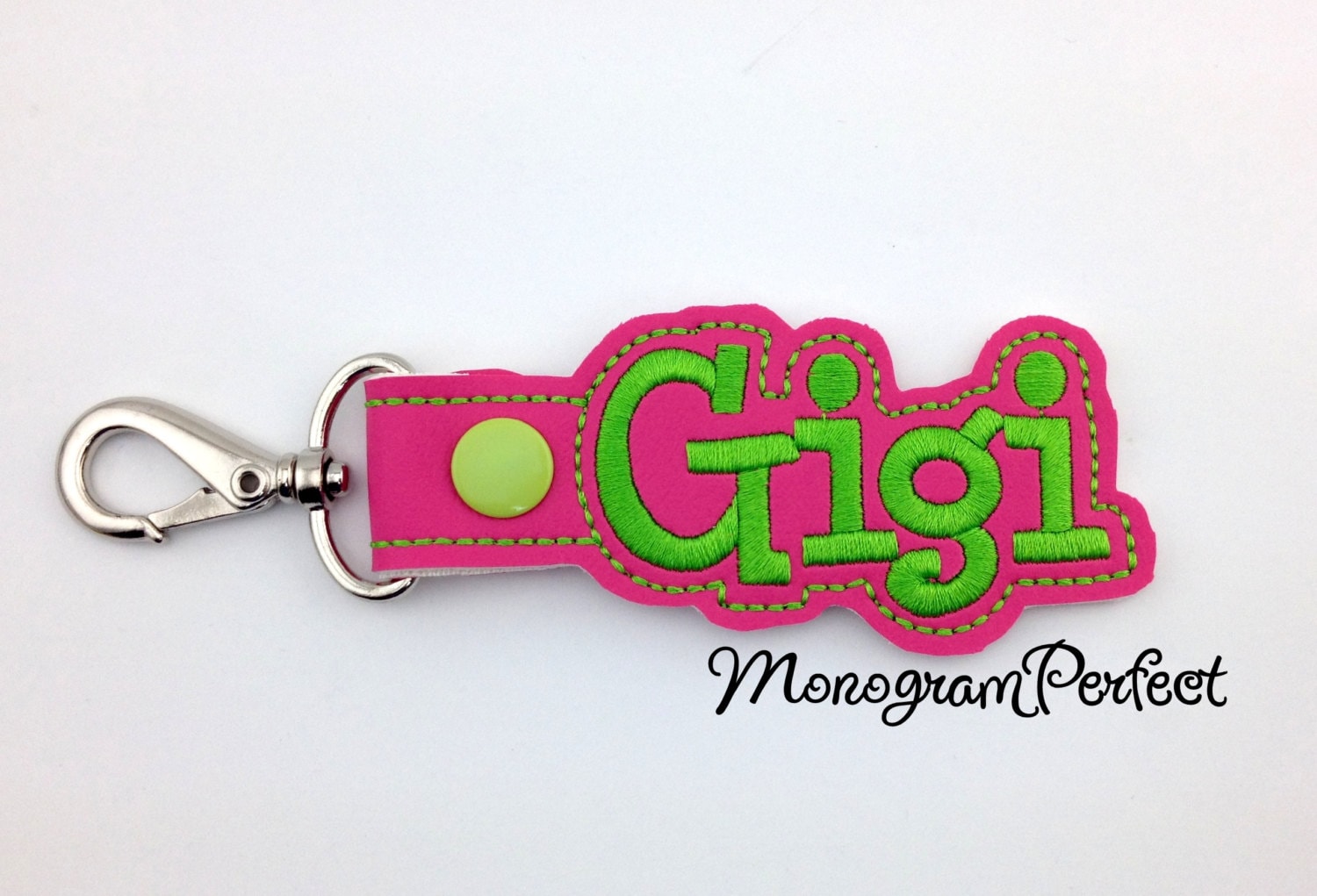 Gigi Snap Buddie | Hot Pink & Lime Schlüsselanhänger Gigi Snap Buddie | Hot Pink & Lime Schlüsselanhänger von MonogramPerfect