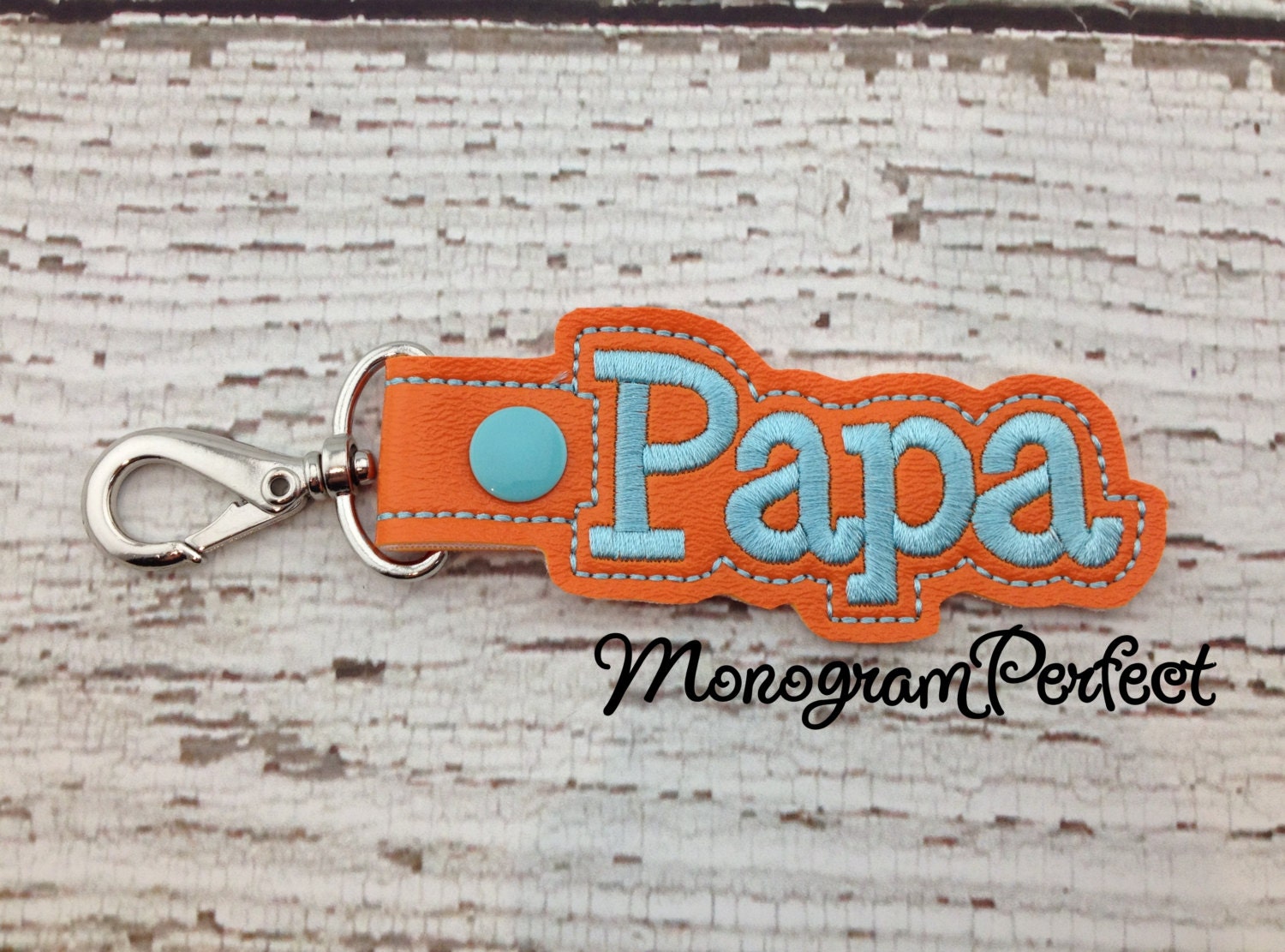 Papa Snap Buddie | Orange & Aqua Papa Snap Buddie | Orange & Aqua von MonogramPerfect
