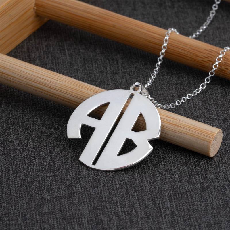 Block Initial Halskette - Personalisierte Monogramm Alle Größen 925 Sterling Silber Handgemachte von MonogramPersonalized
