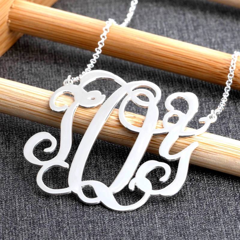 Personalisierte Monogramm Halskette 18K Vergoldeter Sterling Silber Schmuck Personalisierte Monogramm Halskette 18K Vergoldeter Sterling Silber Schmuck von MonogramPersonalized