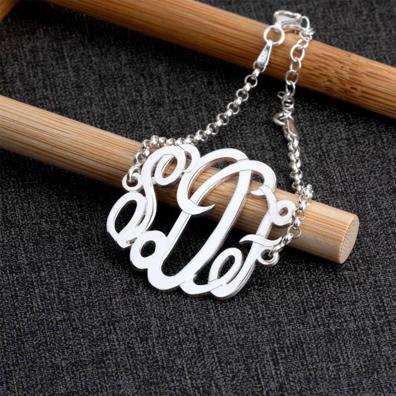 Monogramm Armband Personalisierter Sterling Silber - Benutzerdefinierter Initialen Schmuck von MonogramPersonalized