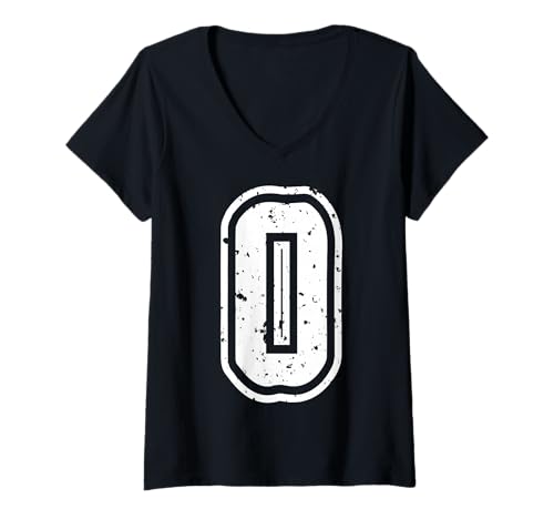 Damen Buchstabe o Name des ersten Monogramm -Varsity Alphabets T-Shirt mit V-Ausschnitt von Monogramm Buchstaben Varsity Alphabet Name Cool
