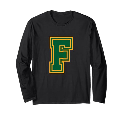 Buchstabe f gelbgrünes Monogramm anfänglich Langarmshirt Buchstabe f gelbgrünes Monogramm anfänglich Langarmshirt von Monogramm staunt