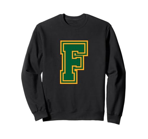 Buchstabe f gelbgrünes Monogramm anfänglich Sweatshirt Buchstabe f gelbgrünes Monogramm anfänglich Sweatshirt von Monogramm staunt