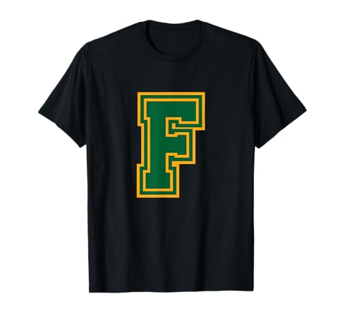 Buchstabe f gelbgrünes Monogramm anfänglich T-Shirt Buchstabe f gelbgrünes Monogramm anfänglich T-Shirt von Monogramm staunt