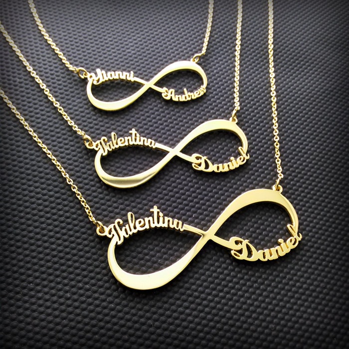 2 Namen Halskette - Infinity Zwei Name Mehrere Gold von MonogramsNYC