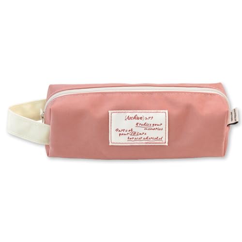 Monolike Archive Block Stifteetui, Indie-Pink, tragbares Federmäppchen, Federmäppchen, Bürotasche von Monolike