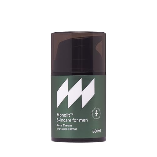 Monolit Gesichtscreme mit Algenextrakt für Männer - 50 ml, pflegendes Avocadoöl, Anti-Aging-Spirulina, feuchtigkeitsspendendes Kokosöl, glow skin, Feuchtigkeit und Regeneration der Haut von Monolit Skincare for men