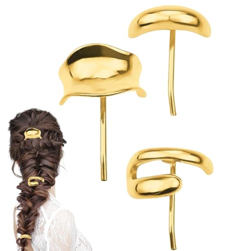 Monozoz Metall-Haargummi, starker Halt, Pferdeschwanz-Haarspangen, elastischer Pferdeschwanz-Halter, Haargummis für Frauen und Mädchen, 3 x Metall-Manschetten-Pferdeschwanz-Halter von Monozoz