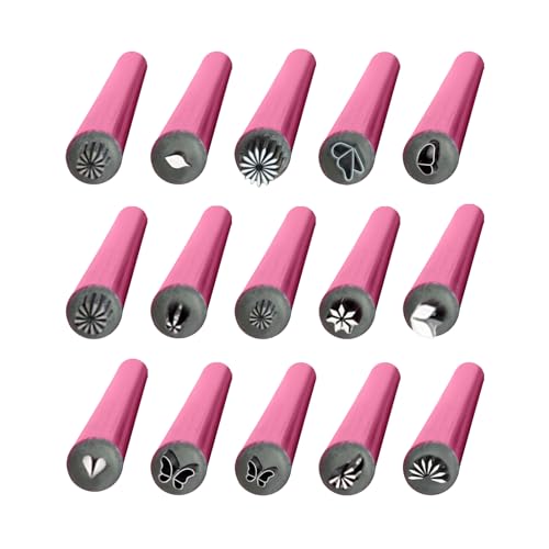 Monozoz Nagelblumenstempel-Stift - 15 x Stift Stempel Nagelwerkzeuge mit 6 verschiedenen Kunstmustern, Stamper Tool Graffiti Art Dotting Tools Design für Frauen Mädchen Stamping Plate von Monozoz