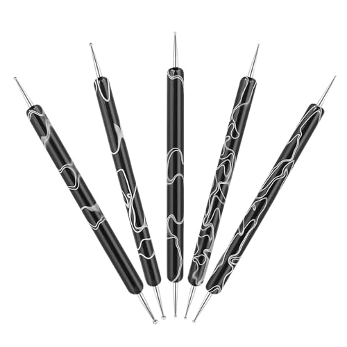 Monozoz Werkzeuge – Nagel-Punktierungs-Zeichenwerkzeug | Doppelendiger Nagel-Liner-Pinsel, Punktierstift, Malpinsel, multifunktionale Nagelbürsten für den Heimsalon von Monozoz