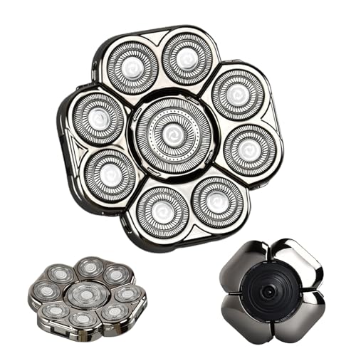 Rasierer-Ersatzköpfe | 9-Kopf Elektrischer Rasierkopf Aufsatz | Doppelring Extreme Speed Rasierer Ersatzköpfe für nasse und trockene Glatze Monozoz von Monozoz