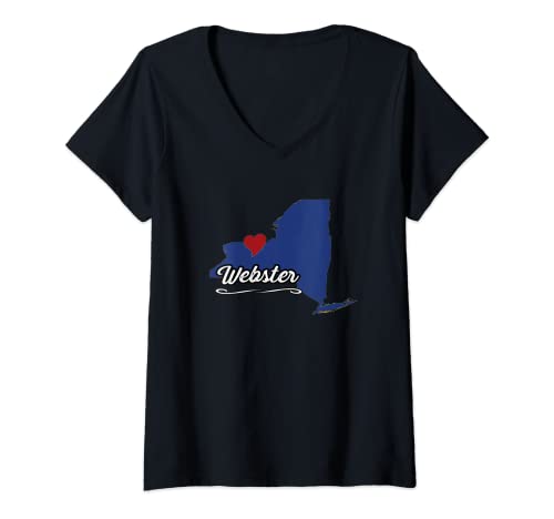 Damen Webster - New York | NY USA, Stadt Souvenir City State - T-Shirt mit V-Ausschnitt Damen Webster - New York | NY USA, Stadt Souvenir City State - T-Shirt mit V-Ausschnitt von Monroe County - Clothing and Merch