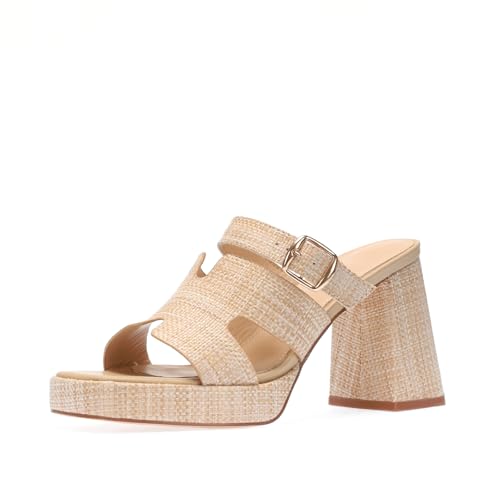 Bast-Plateauabsätze für Damen – klobiger Block, offener Zehenbereich, gewebte Slides, natürliches Stroh, Sommer, elegante Urlaubssandalen, bequeme Pantoletten mit Absatz, 23#Beige, 36 EU Bast-Plateauabsätze für Damen – klobiger Block, offener Zehenbereich, gewebte Slides, natürliches Stroh, Sommer, elegante Urlaubssandalen, bequeme Pantoletten mit Absatz, 23#Beige, 36 EU von Monrovia