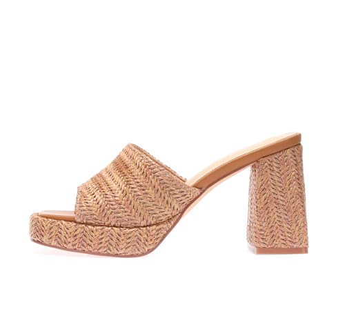 Monrovia Raffiabsatz-Sandalen für Damen, Plateau-Keil-Slipper, Blockabsatz, eleganter Sommer, offener Zehenbereich, klobiger hoher Absatz, Urlaub, Strand, Slides, Braun, 38 EU Monrovia Raffiabsatz-Sandalen für Damen, Plateau-Keil-Slipper, Blockabsatz, eleganter Sommer, offener Zehenbereich, klobiger hoher Absatz, Urlaub, Strand, Slides, Braun, 38 EU von Monrovia