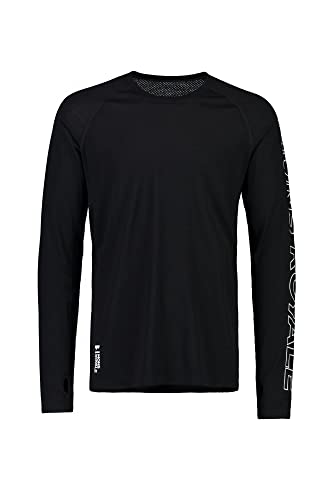 Mons Royale M Temple Tech Long-sleeve Schwarz, Herren Merino Kurzarm-Shirt und Tops, Größe L - Farbe Black von Mons Royale