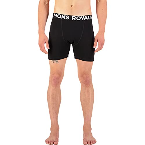 Mons Royale M Hold 'em Boxer Schwarz - Merino Funktionelle atmungsaktive Herren Merino Boxershorts, Größe M - Farbe Blac von Mons Royale