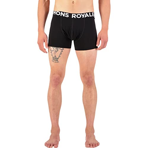 Mons Royale M Hold 'em Boxer Shorty Schwarz - Merino Funktionelle atmungsaktive Herren Merino Boxershorts, Größe M - Far von Mons Royale