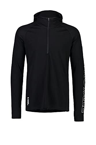 Mons Royale M Temple Tech Hood Schwarz, Herren Merino Kurzarm-Shirt und Tops, Größe L - Farbe Black von Mons Royale