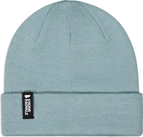 Mons Royale McCloud Beanie Blau - Merino Lässige Moderne Merino Beanie, Größe One Size - Farbe Blue Slit von Mons Royale