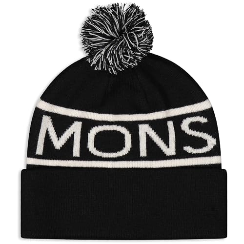 Mons Royale McCloud Pom Pom Merino Mütze, Black-White, ONE Size von Mons Royale