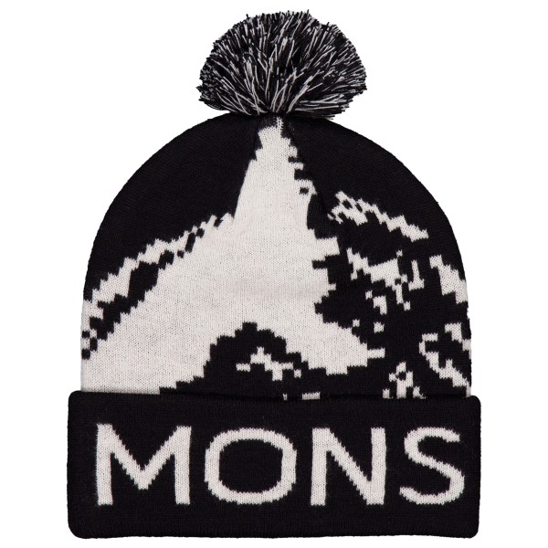 Mons Royale - Mountain Pixel Merino Pom Pom Beanie - Mütze Gr One Size schwarz/grau von Mons Royale