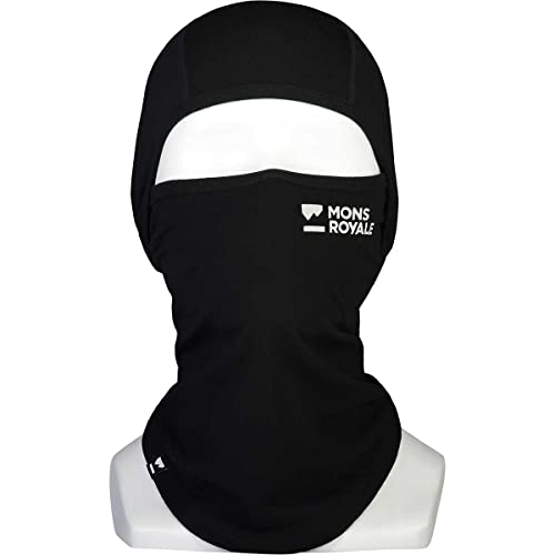 Mons Royale Santa Rosa Balaclava Schwarz - Merino Flexible weiche Merino Sturmhaube, Größe S-M - Farbe Black von Mons Royale