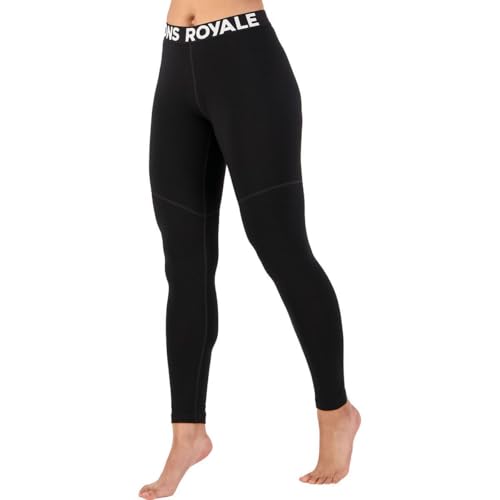 Mons Royale W Cascade Legging Schwarz - Merino Stylishe funktionelle Damen Merino Baselayer Leggings, Größe M - Farbe Bl von Mons Royale