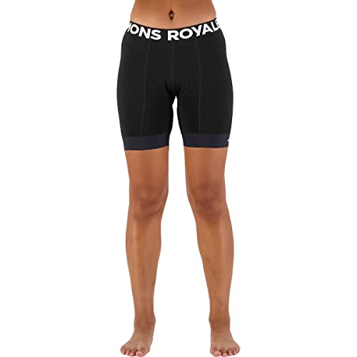 Mons Royale W Epic Bike Short Liner Schwarz - Merino Funktionelle gepolsterte Damen Merino Bike Baselayer Shorts, Größe von Mons Royale