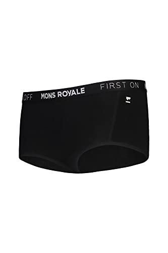 Mons Royale W Sylvia Boyleg Schwarz - Merino Bequeme sportive Damen Merino Unterhose, Größe XS - Farbe Black von Mons Royale