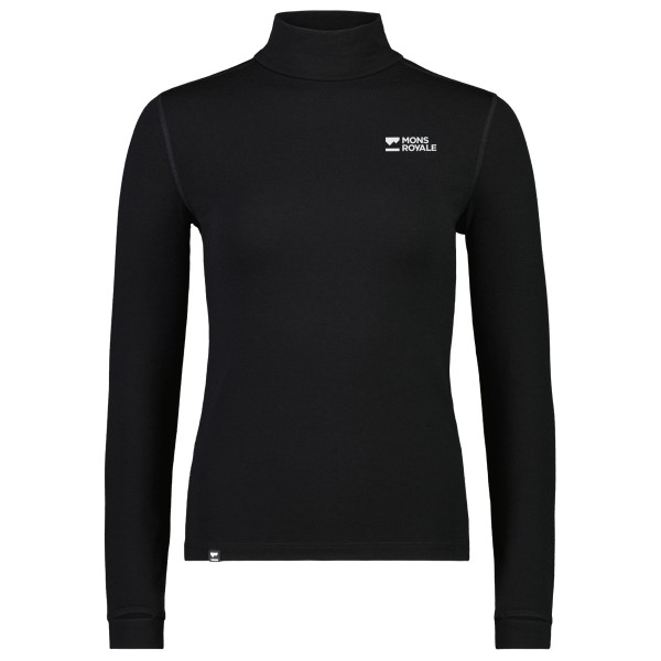 Mons Royale - Women's Cascade Mock Neck L/S - Merinounterwäsche Gr S schwarz von Mons Royale