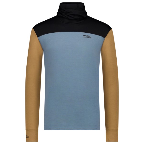 Mons Royale - Yotei Merino Powder Hood L/S - Merinoshirt Gr L grau von Mons Royale