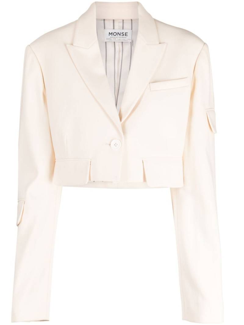 Monse Cropped-Blazer mit steigendem Revers - Nude von Monse