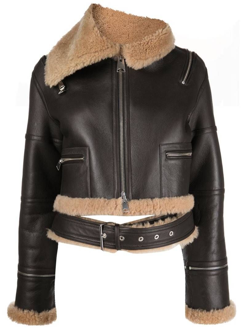 Monse Cropped-Jacke aus Shearling - Schwarz von Monse