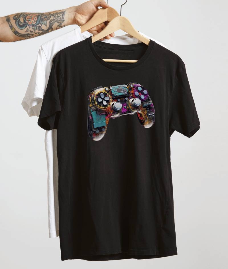 Gaming T-Shirt Mit Ki-Generiertem Controller-Design - 100% Bio-Baumwolle von MonsensSchmonsens
