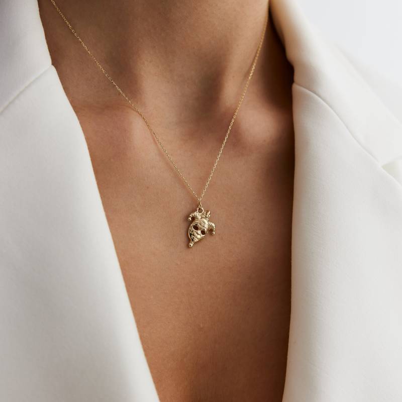 14K Gold Charm Masken Anhänger Halskette Neues Design Freundschaft Für Frauen Und Mann Unisex Geschenk Handgemacht Minimal By Monsini von MonsiniJewelry