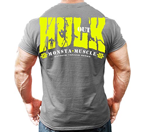 Monsta Clothing Co. Herren T-Shirt Hulk Out: Feel The Rush (TEE210) - Grau - X-Groß von Monsta Clothing Co.