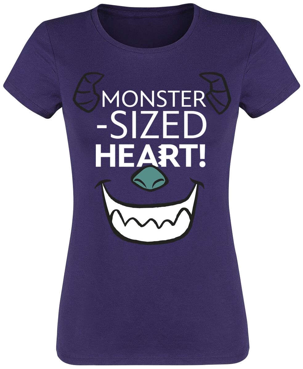Monster AG - Disney T-Shirt - James P. Sullivan - Monster - Sized Heart! - S bis XXL - für Damen - Größe L - lila  - Lizenzierter Fanartikel von Monster AG