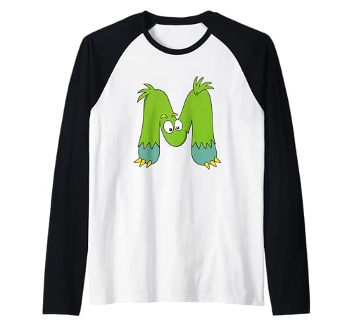 Monster M Alphabet Charakter Kids Fun Raglan Monster M Alphabet Charakter Kids Fun Raglan von Monster Alphabet Fun Creative Learning